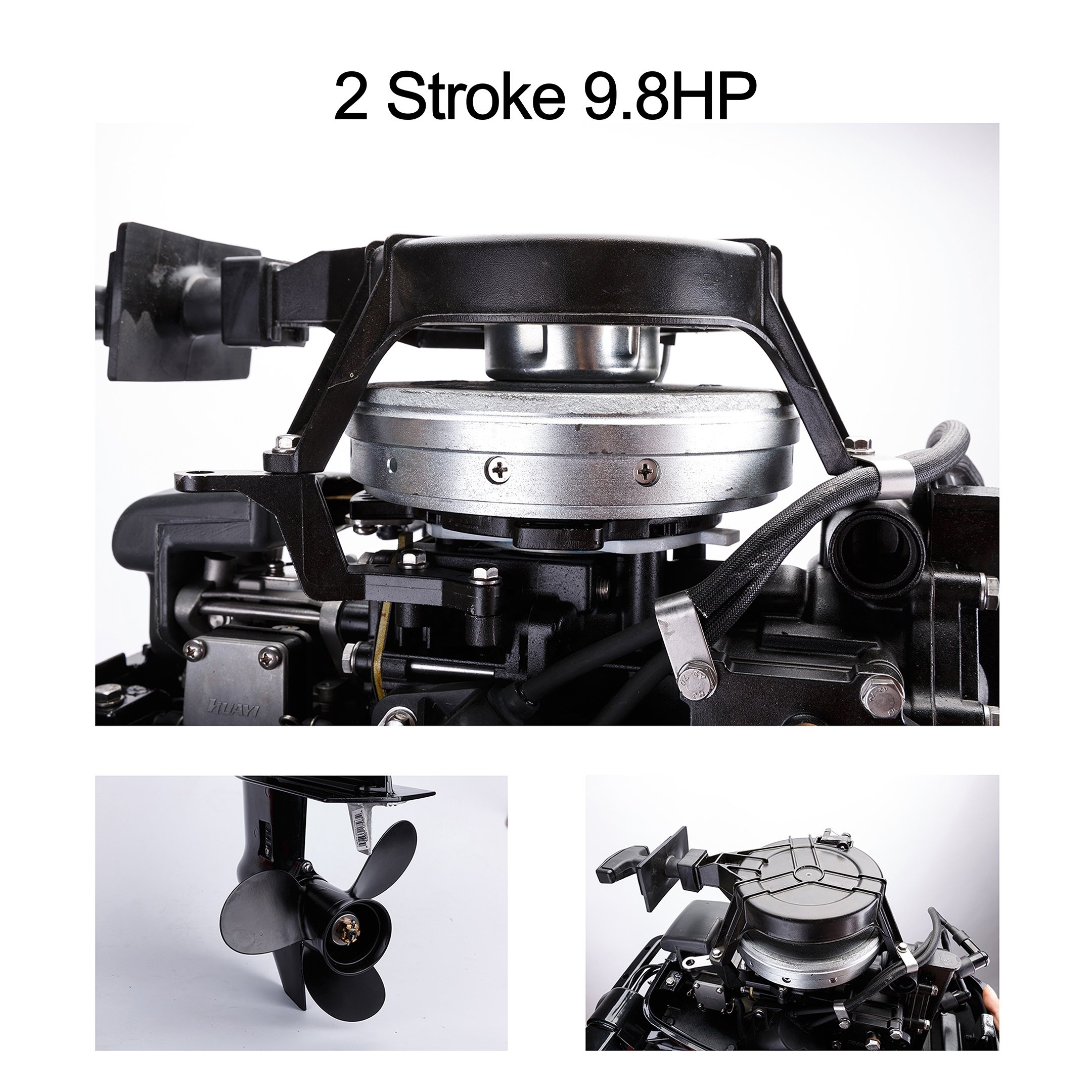 Laogen Outboard Motor 9.9 9.8hp Outboard Boat Engine Match Tohatsu M9.8B Outboard Motor 2 Stroke Out Board Boat Motors Russia